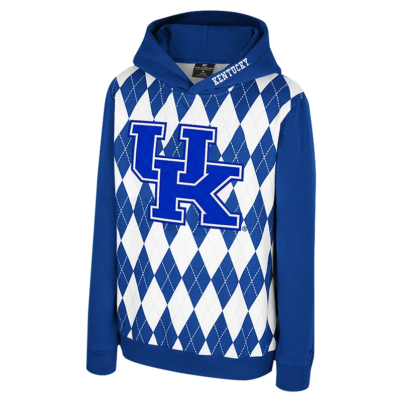 Sweat à capuche enfiler Dealio Argyle Royal Kentucky Wildcats Youth Colosseum