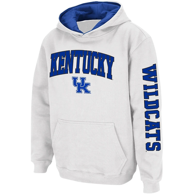 Youth Colosseum  White Kentucky Wildcats 2-Hit Pullover Hoodie