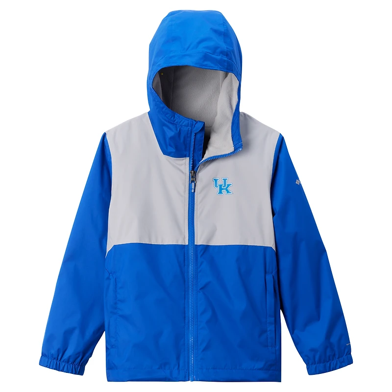 Youth Columbia Royal Kentucky Wildcats Rainy Fields Lined Omni-Tech Full-Zip Hoodie Jacket