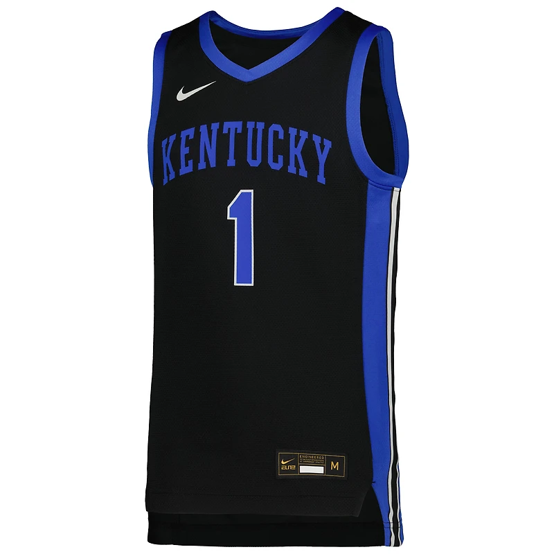 Maillot de basket-ball Nike #1 noir Kentucky Wildcats Icon Replica pour jeune