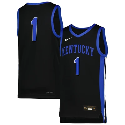 Maillot de basket-ball Nike #1 noir Kentucky Wildcats Icon Replica pour jeune