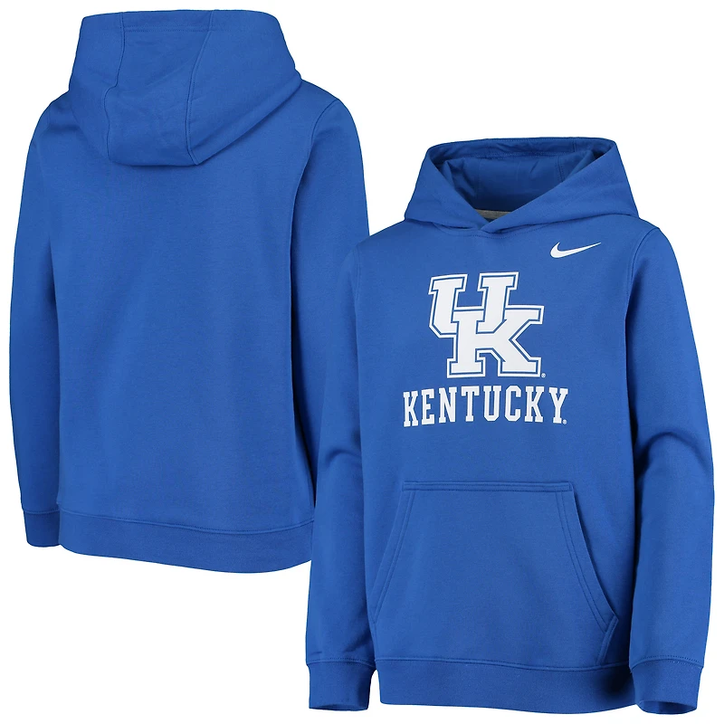 Youth Nike Royal Kentucky Wildcats Stadium Club Fleece Pullover Hoodie
