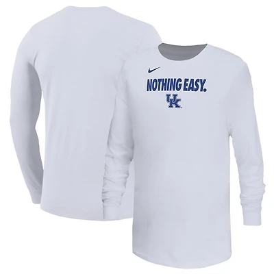 Youth Nike White Kentucky Wildcats 2025 On-Court Bench Long Sleeve T-Shirt