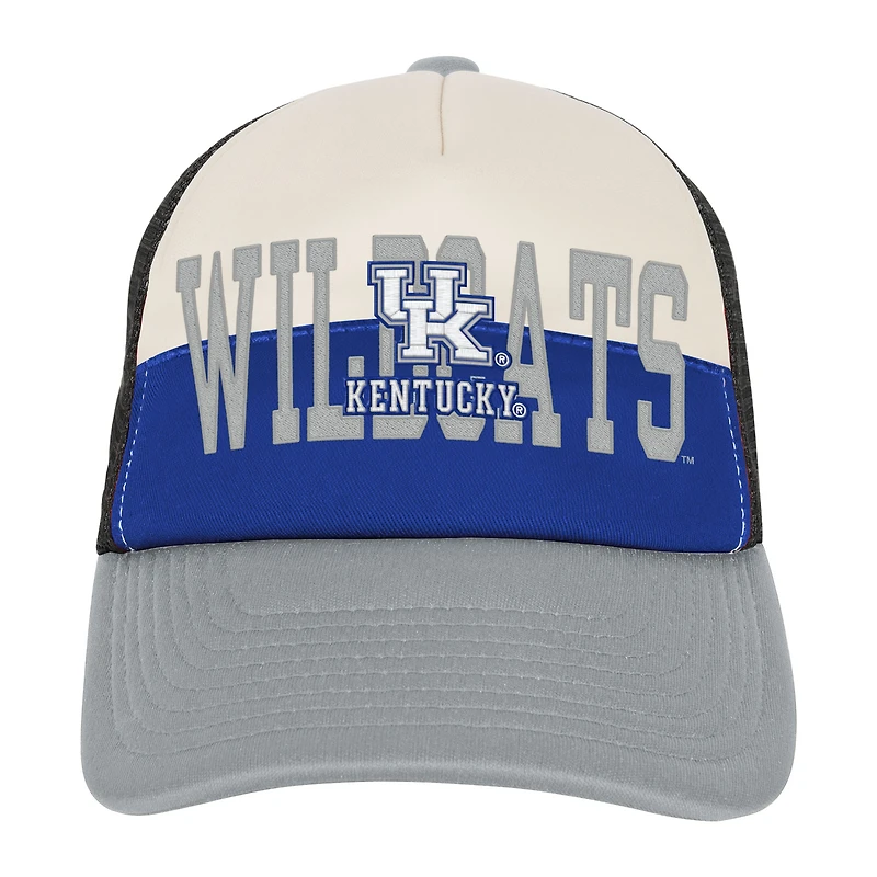 Youth Outerstuff Royal/Cream Kentucky Wildcats Modern Fan Trucker Adjustable Hat