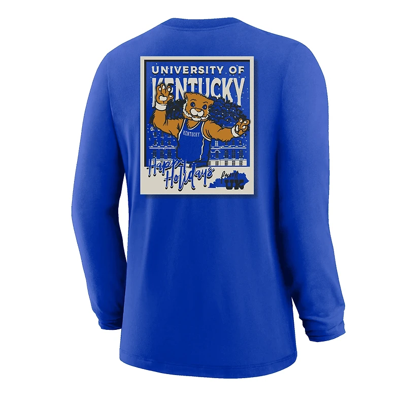 T-shirt à manches longues Snowy Polaroid pour jeunes Royal Kentucky Wildcats