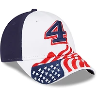 Casquette réglable New Era Kevin Harvick 9FORTY Americana Snapback pour homme, blanc/bleu