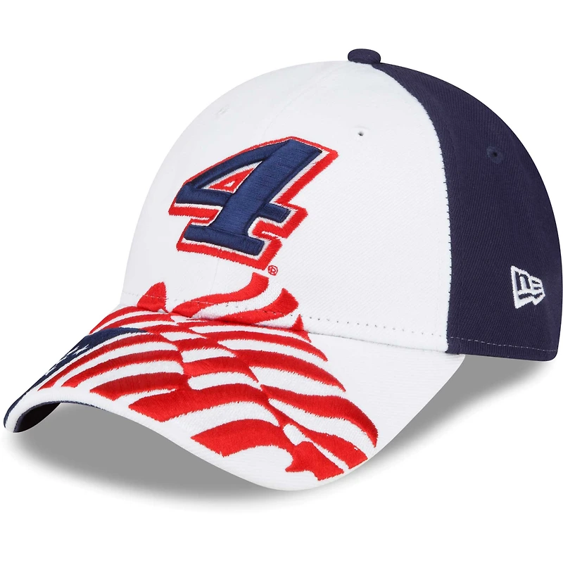 Casquette réglable New Era Kevin Harvick 9FORTY Americana Snapback pour homme, blanc/bleu