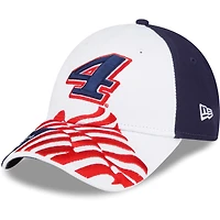 Casquette réglable New Era Kevin Harvick 9FORTY Americana Snapback pour homme, blanc/bleu