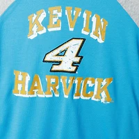 T-shirt raglan à manches 3/4 bleu clair G-III 4Her de Carl Banks pour femme Kevin Harvick On The Field