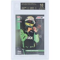 Carte de recrue Gabriel Bortoleto Kick Sauber 2025 Topps Now, le jeune Brésilien fait ses débuts en F1. Black Label n° 16, authentifiée BGS 10 - Note de 10/10/10/10.