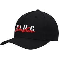 King Apparel Casquette réglable à visière courbée noire pour homme