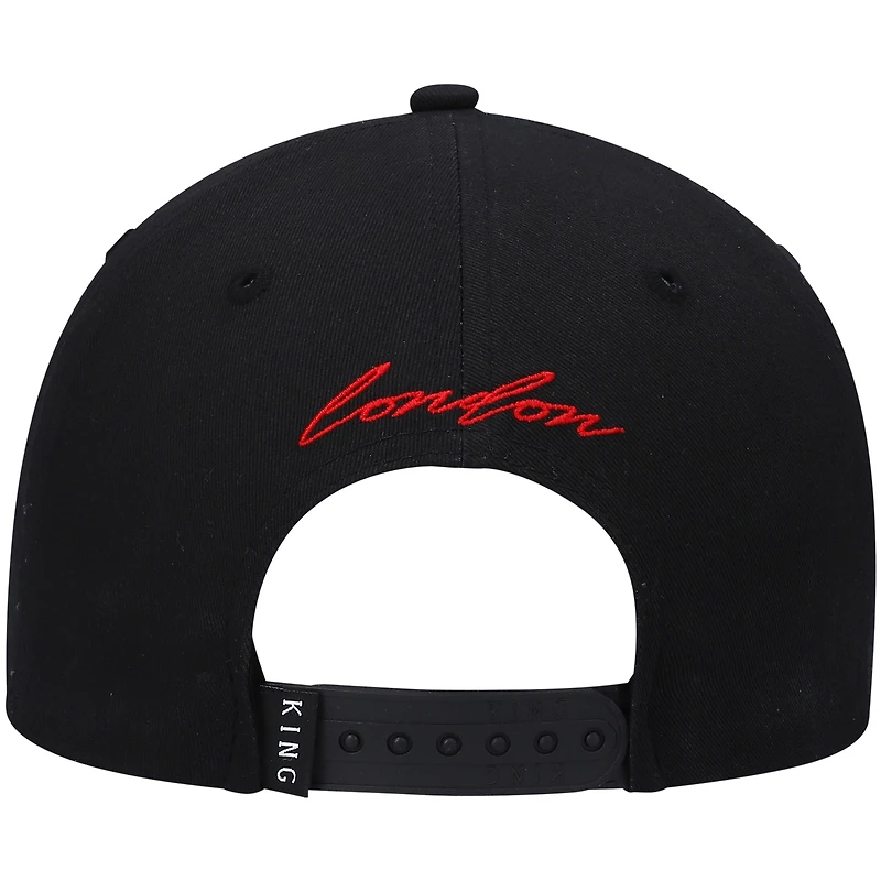 King Apparel Casquette réglable à visière courbée noire pour homme