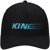 Men's King Apparel Black Tennyson Curved Peak Snapback Hat