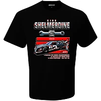 Men's Checkered Flag Black Kirk Shelmerdine NASCAR Hall of Fame Class 2023 Inductee T-Shirt