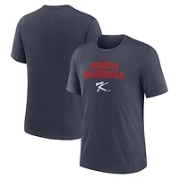 T-shirt Nike Heather Navy Korea Baseball 2026 World Classic pour homme, en mélange de trois matières.