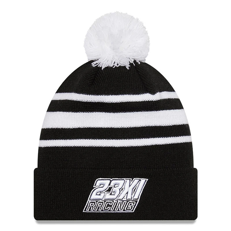 Bonnet Kurt Busch Knit Pom Cuff New Era noir/blanc pour homme