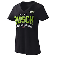 Women's G-III 4Her by Carl Banks Black Kurt Busch Dream Team V-Neck T-Shirt