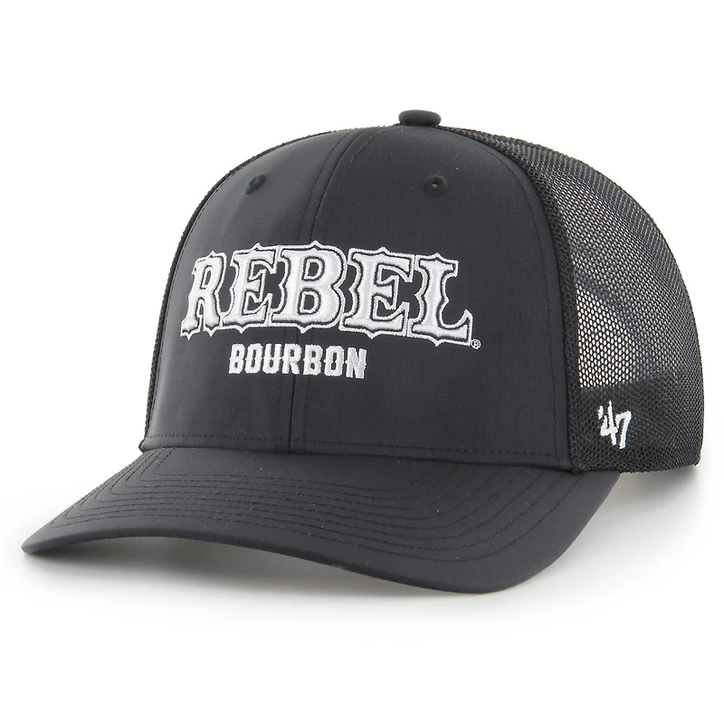 Men's '47  Black Kyle Busch  Rebel Bourbon Trucker Adjustable Hat
