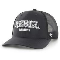 Men's '47  Black Kyle Busch  Rebel Bourbon Trucker Adjustable Hat