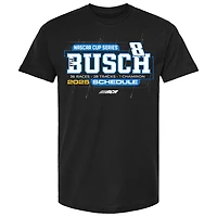 Men's Checkered Flag Sports Black Kyle Busch 2025 NASCAR Cup Series Schedule T-Shirt