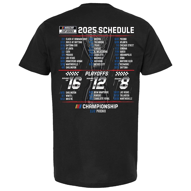 Men's Checkered Flag Sports Black Kyle Busch 2025 NASCAR Cup Series Schedule T-Shirt