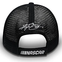 Casquette réglable pour homme à motif drapeau à damier noir Kyle Busch Cheddar's Trucker