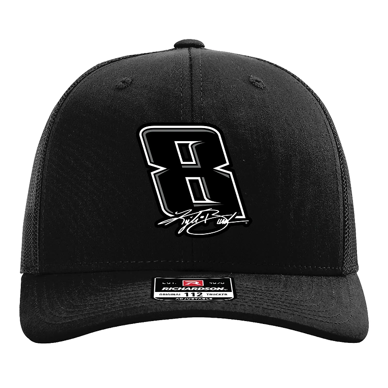 Men's Classic Ink Black Kyle Busch Snapback Trucker Hat