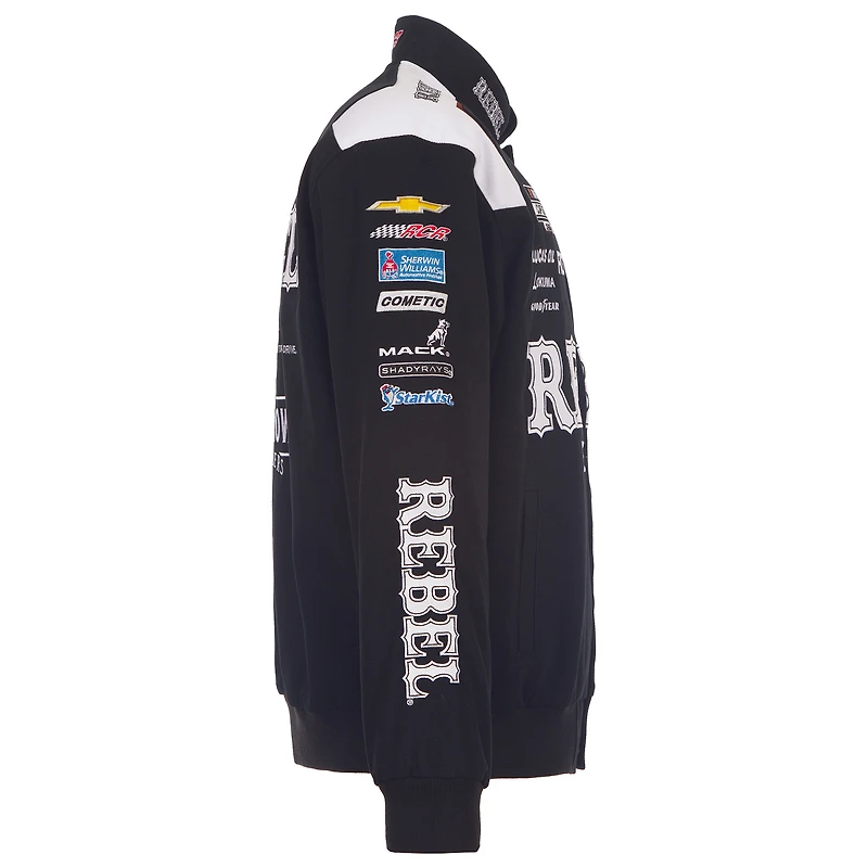 Men's JH Design Black Kyle Busch 2026 Rebel Bourbon Full-Snap Twill Racing Jacket