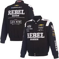 Men's JH Design Black Kyle Busch 2026 Rebel Bourbon Full-Snap Twill Racing Jacket