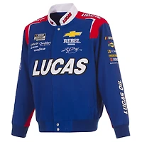 Veste d'uniforme en sergé à boutons-pression Royal Kyle Busch Lucas Oil pour homme de JH Design