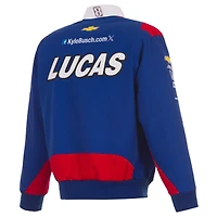 Veste d'uniforme en sergé à boutons-pression Royal Kyle Busch Lucas Oil pour homme de JH Design