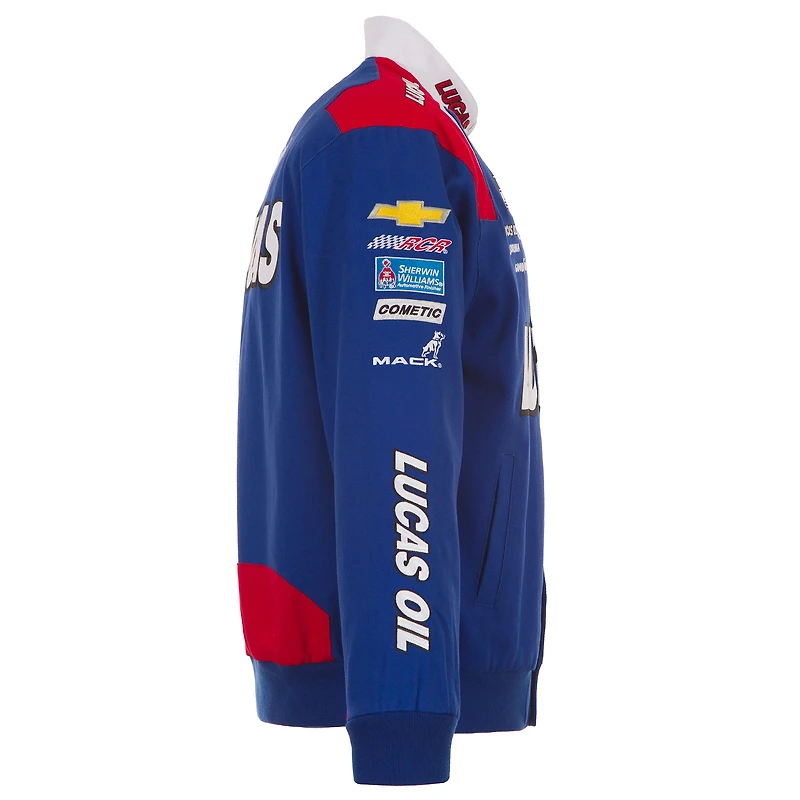 Veste d'uniforme en sergé à boutons-pression Royal Kyle Busch Lucas Oil pour homme de JH Design