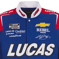 Veste d'uniforme en sergé à boutons-pression Royal Kyle Busch Lucas Oil pour homme de JH Design