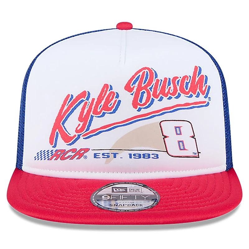 Casquette à visière plate Kyle Busch 9FIFTY New Era noire pour homme