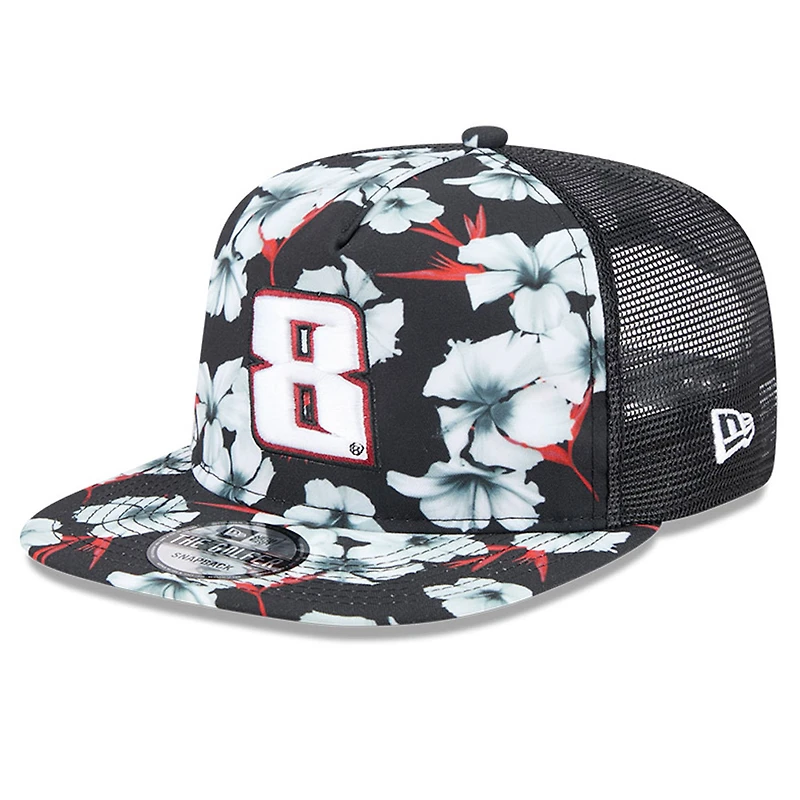 Men's New Era Black Kyle Busch Adventure Pattern Golfer Adjustable Hat
