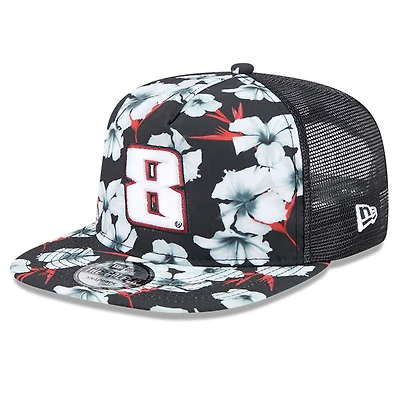 Men's New Era Black Kyle Busch Adventure Pattern Golfer Adjustable Hat