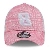 Men's New Era  Pink Kyle Busch 9FORTY A-Frame Trucker Paisley Adjustable Hat