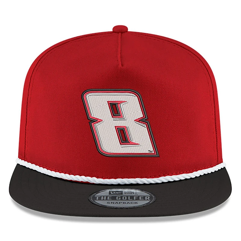 Men's New Era Scarlet/Black Kyle Busch Golfer Snapback Adjustable Hat