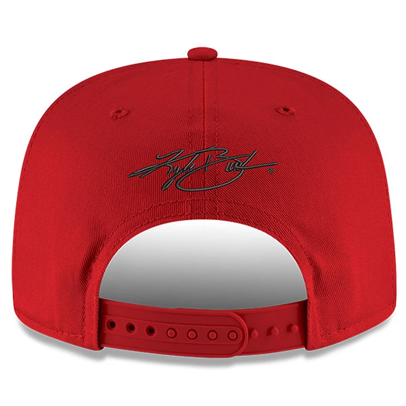 Men's New Era Scarlet/Black Kyle Busch Golfer Snapback Adjustable Hat
