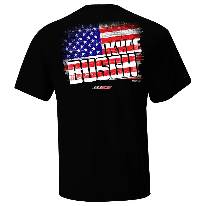 T-shirt noir avec drapeau Kyle Busch de la collection Richard Childress Racing Team pour hommes