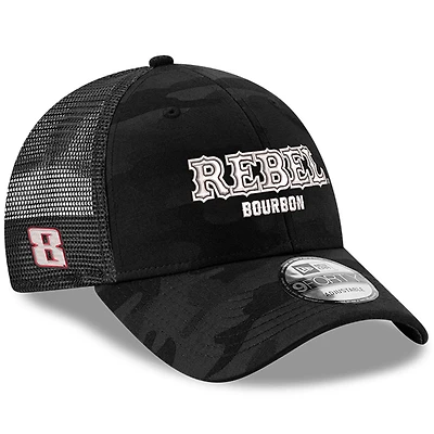 Men's Richard Childress Racing Team Collection  Black Kyle Busch Rebel Bourbon 9FORTY Trucker Adjustable Hat