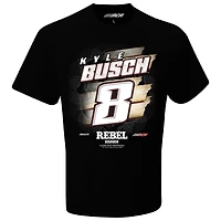 T-shirt noir Kyle Busch Rebel Bourbon Front Runner de la collection Richard Childress Racing Team pour hommes