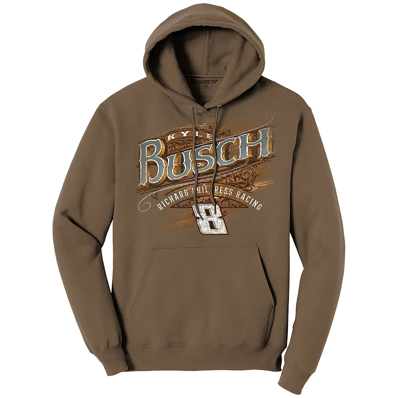 Sweat à capuche pour homme de la collection Richard Childress Racing Team, marron, Kyle Busch Rebel Bourbon