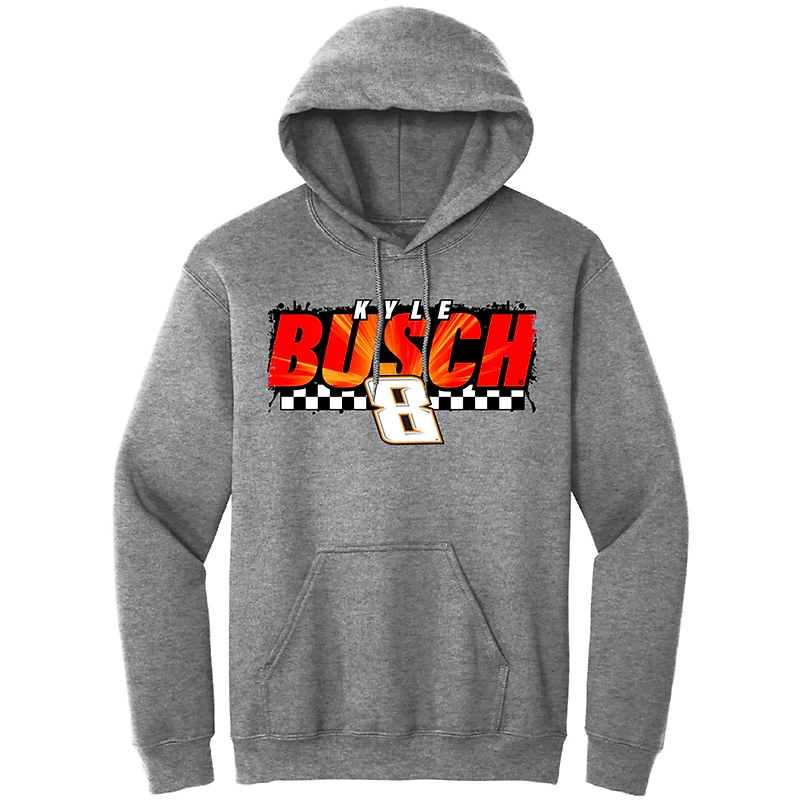 Sweat à capuche pour hommes de la collection Richard Childress Racing Team Heather Charcoal Kyle Busch Cheddar's Car