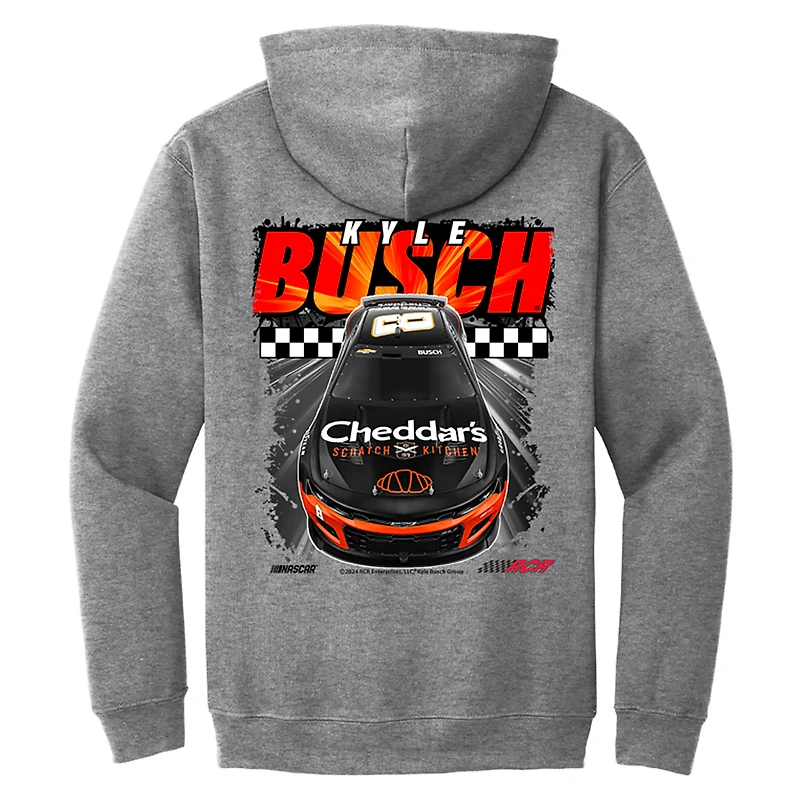 Sweat à capuche pour hommes de la collection Richard Childress Racing Team Heather Charcoal Kyle Busch Cheddar's Car
