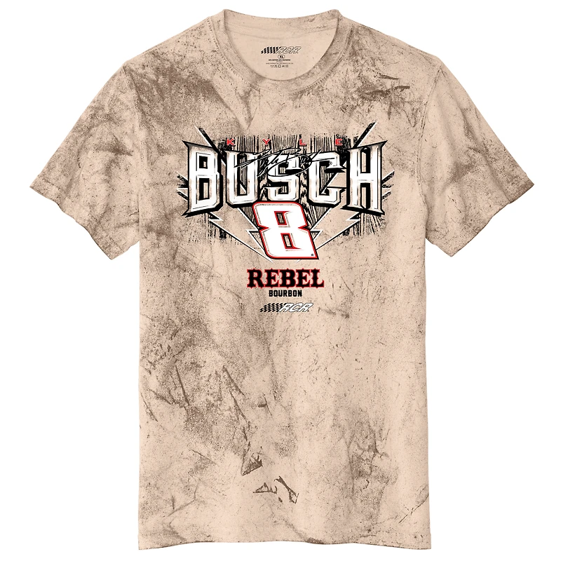 T-shirt homme Richard Childress Racing Team Collection marron clair Kyle Busch Rebel Bourbon Car Tie-Dye