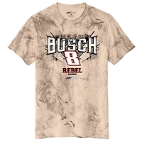 T-shirt homme Richard Childress Racing Team Collection marron clair Kyle Busch Rebel Bourbon Car Tie-Dye