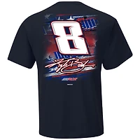 T-shirt bleu marine pour homme de la collection Richard Childress Racing Team, motif voiture patriotique Kyle Busch Cheddar