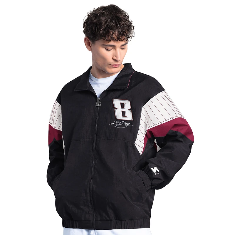 Men's Starter Black/Maroon Kyle Busch Rebel Bourbon Yard Line Full-Zip Jacket