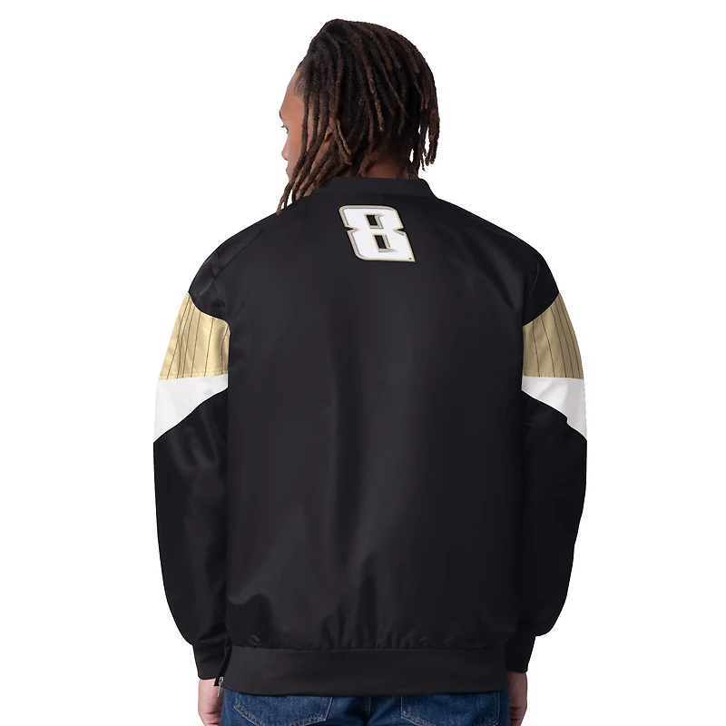 Men's Starter Black Kyle Busch 3CHI Striker I V-Neck Pullover Jacket
